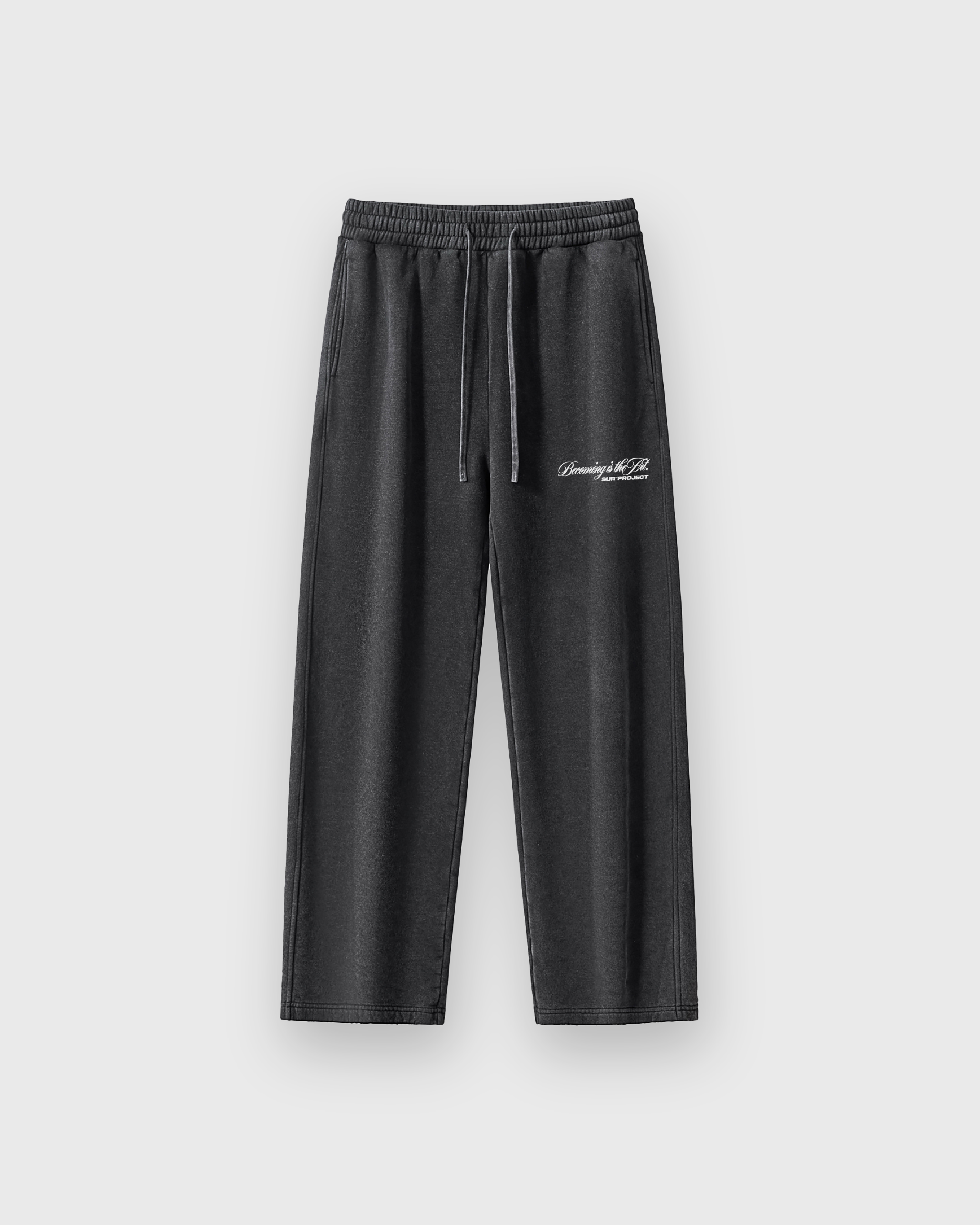 Becoming Is The Art Black Washed Premium Sweatpants | Sur Project®