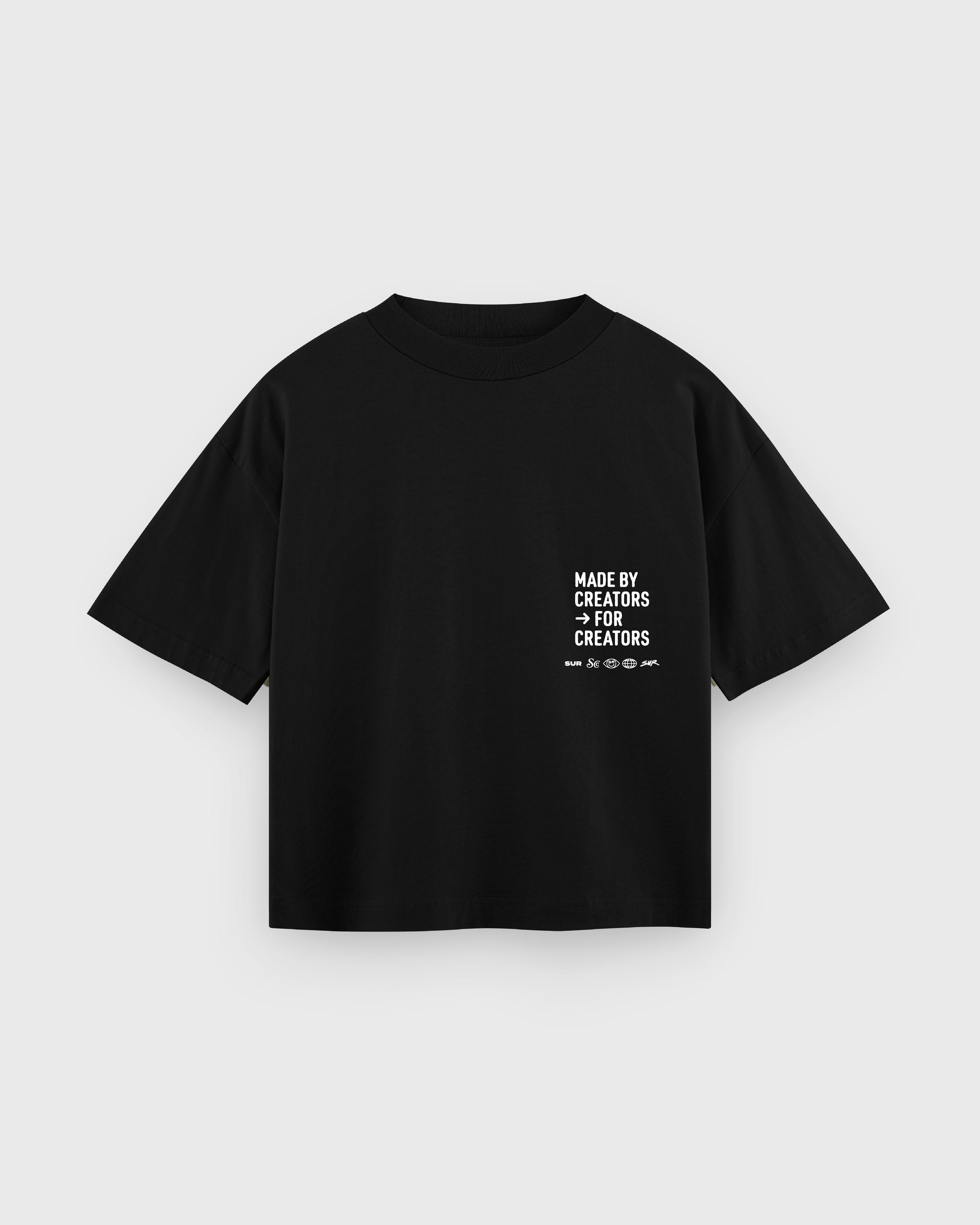 Made by Creators Black Boxy Tee | Sur Project®