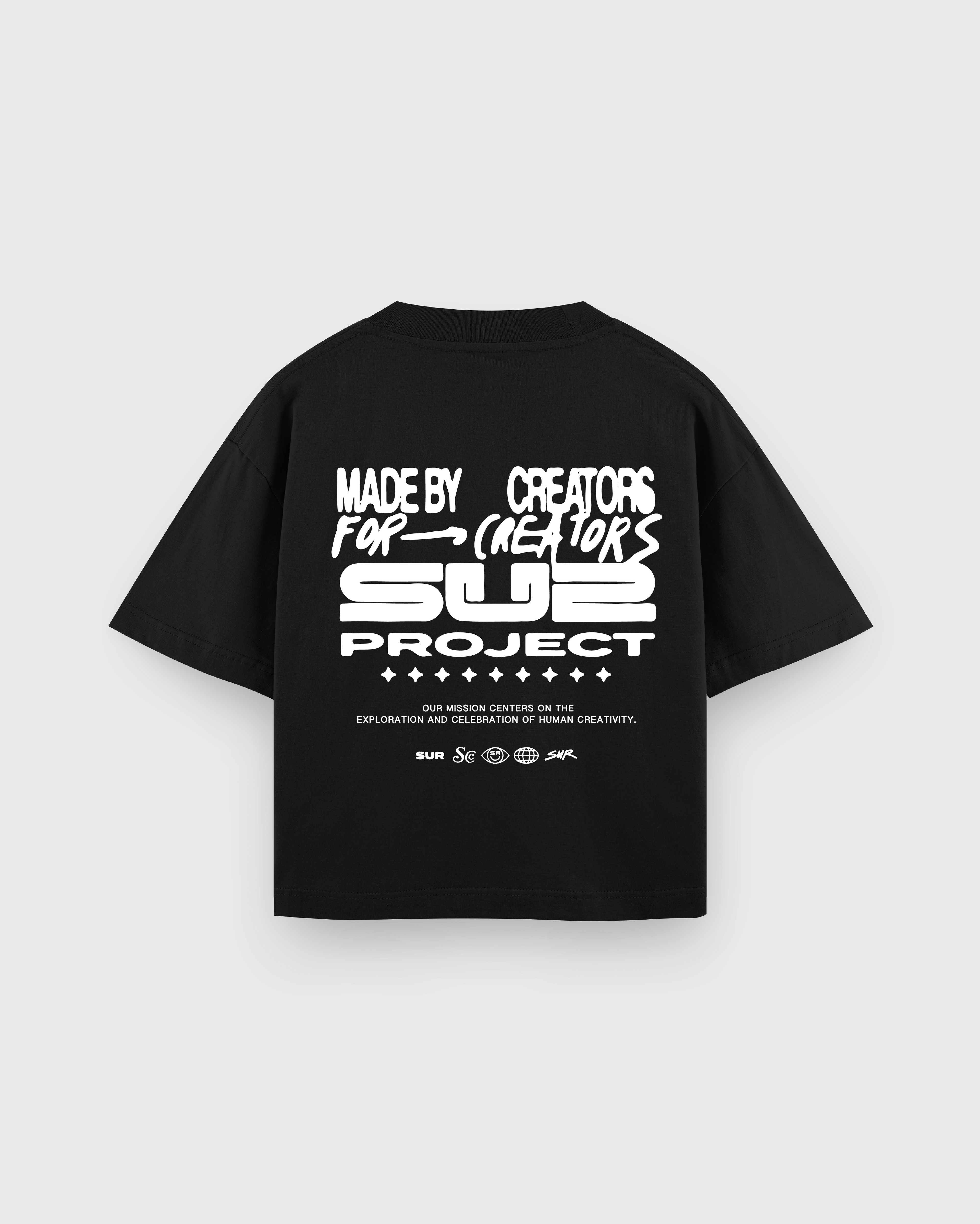 Made by Creators Black Boxy Tee | Sur Project®