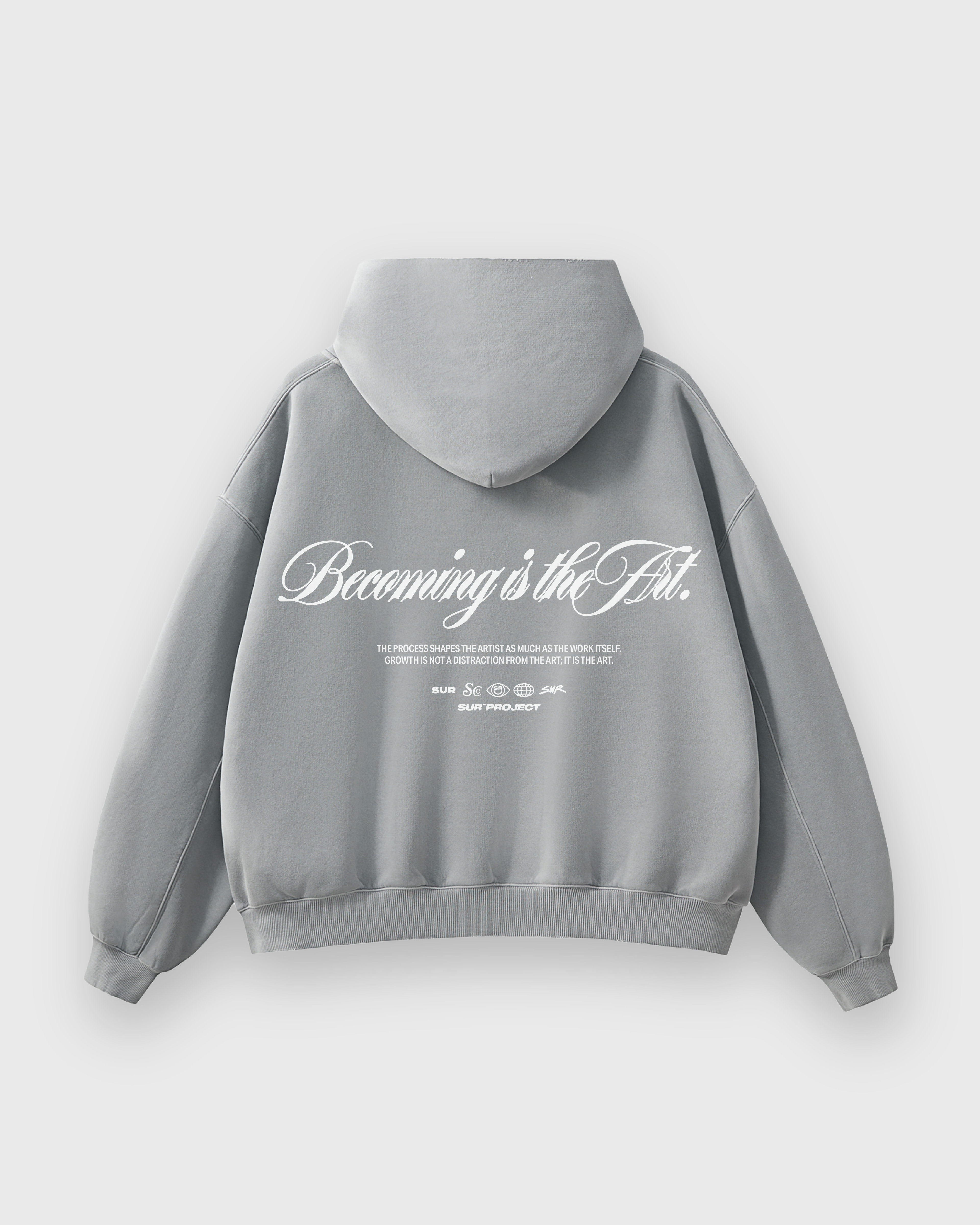 Becoming Is The Art Gray Washed Premium Hoodie | Sur Project®