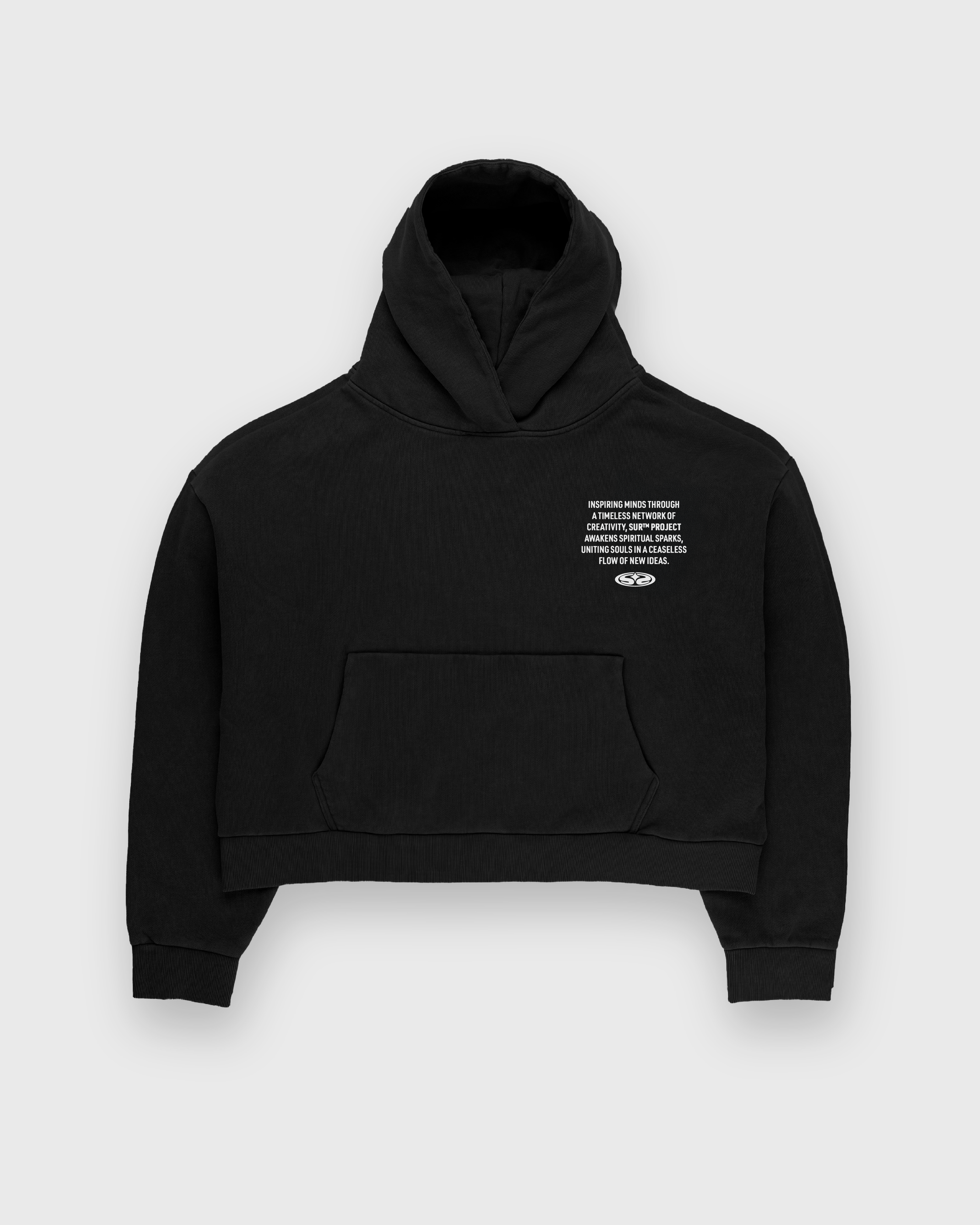 Distorted Vision Black Boxy Hoodie | Sur Project®