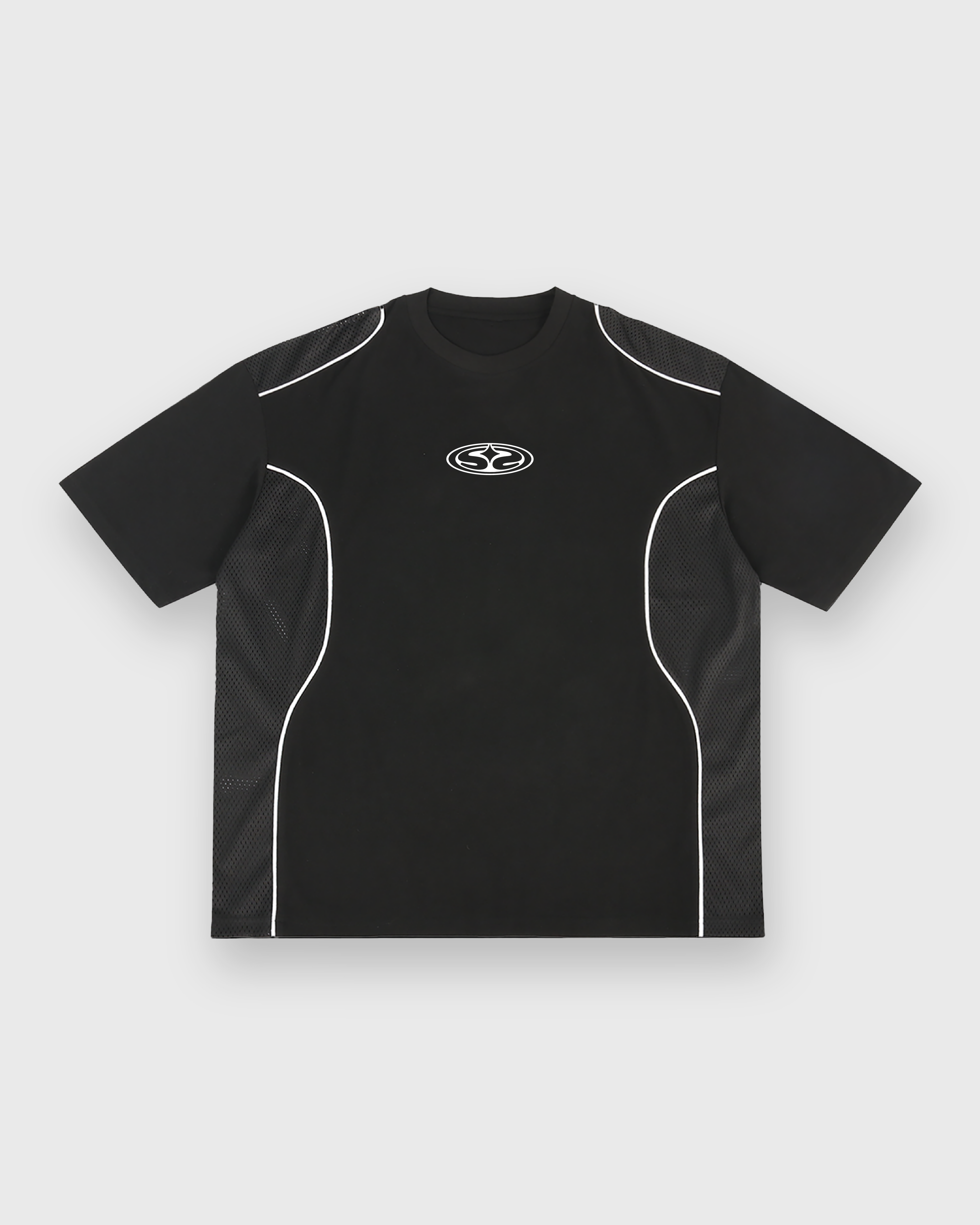 SUR Official Emblem Black Panelled T-Shirt | Sur Project®