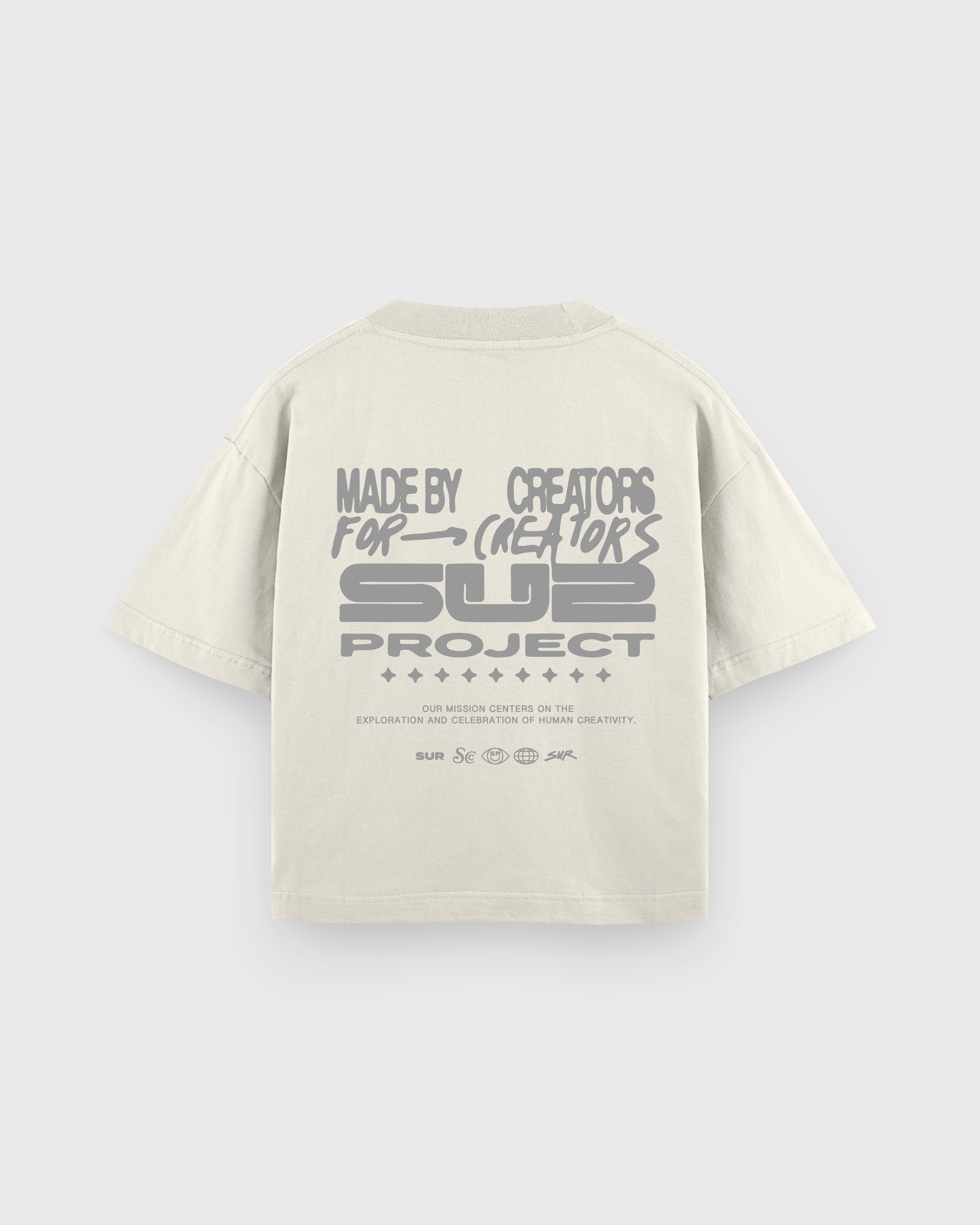 Made by Creators Beige Boxy Tee | Sur Project®