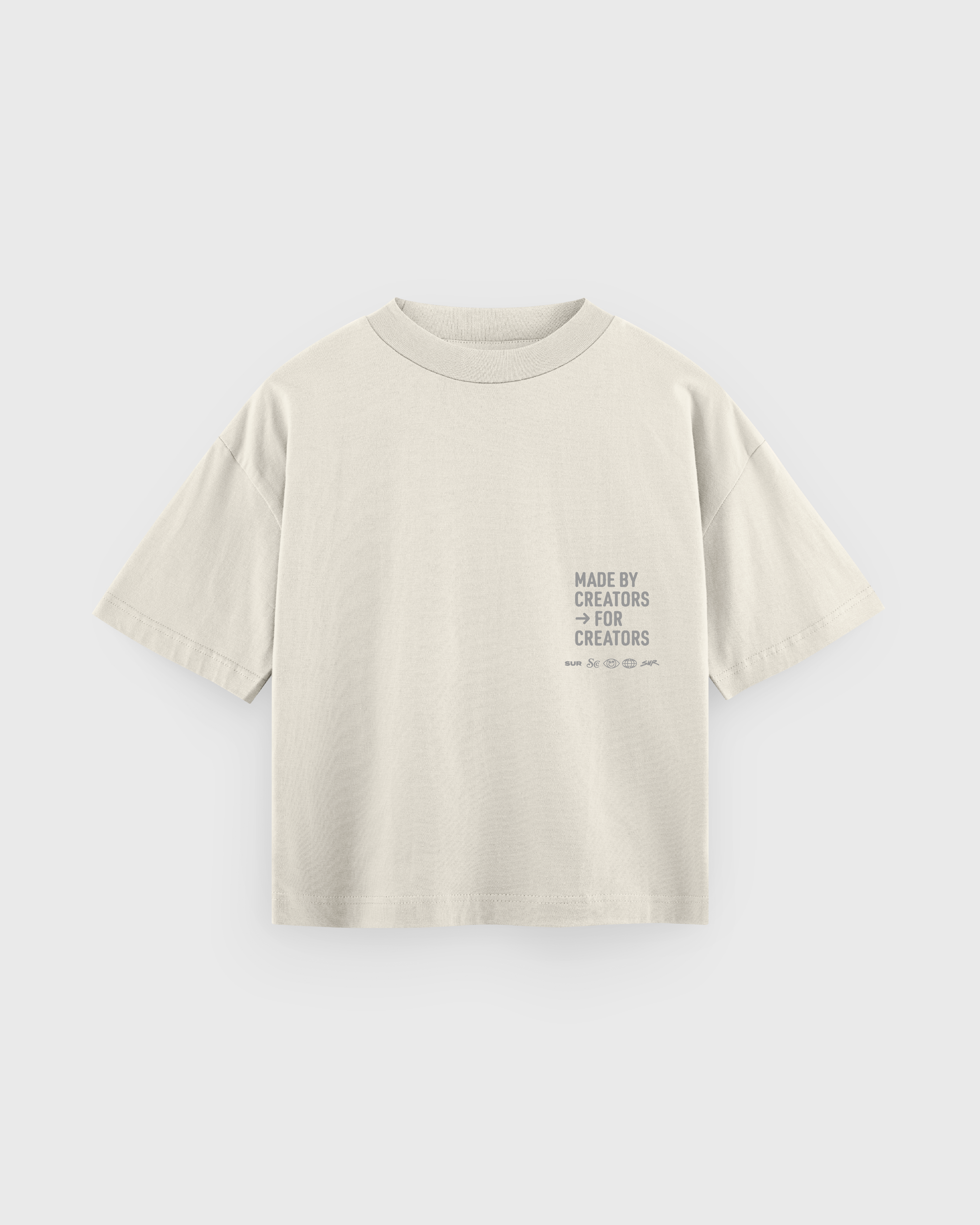 Made by Creators Beige Boxy Tee | Sur Project®