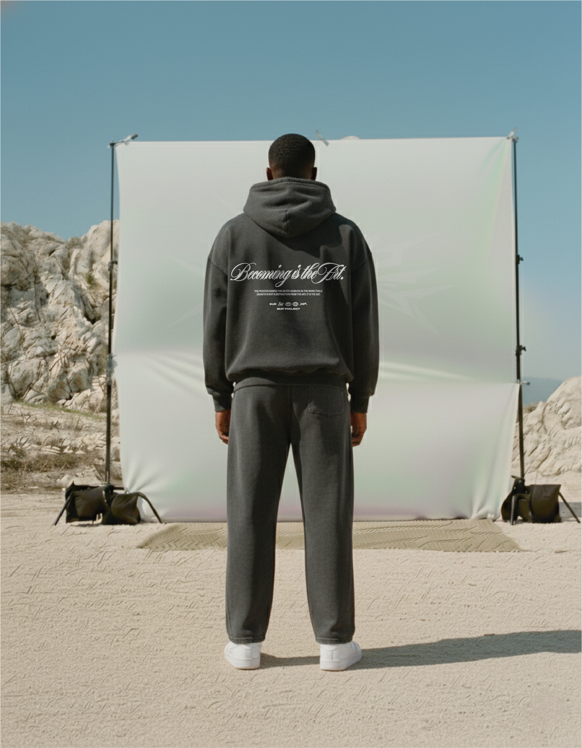 Becoming Is The Art Black Washed Premium Hoodie | Sur Project®