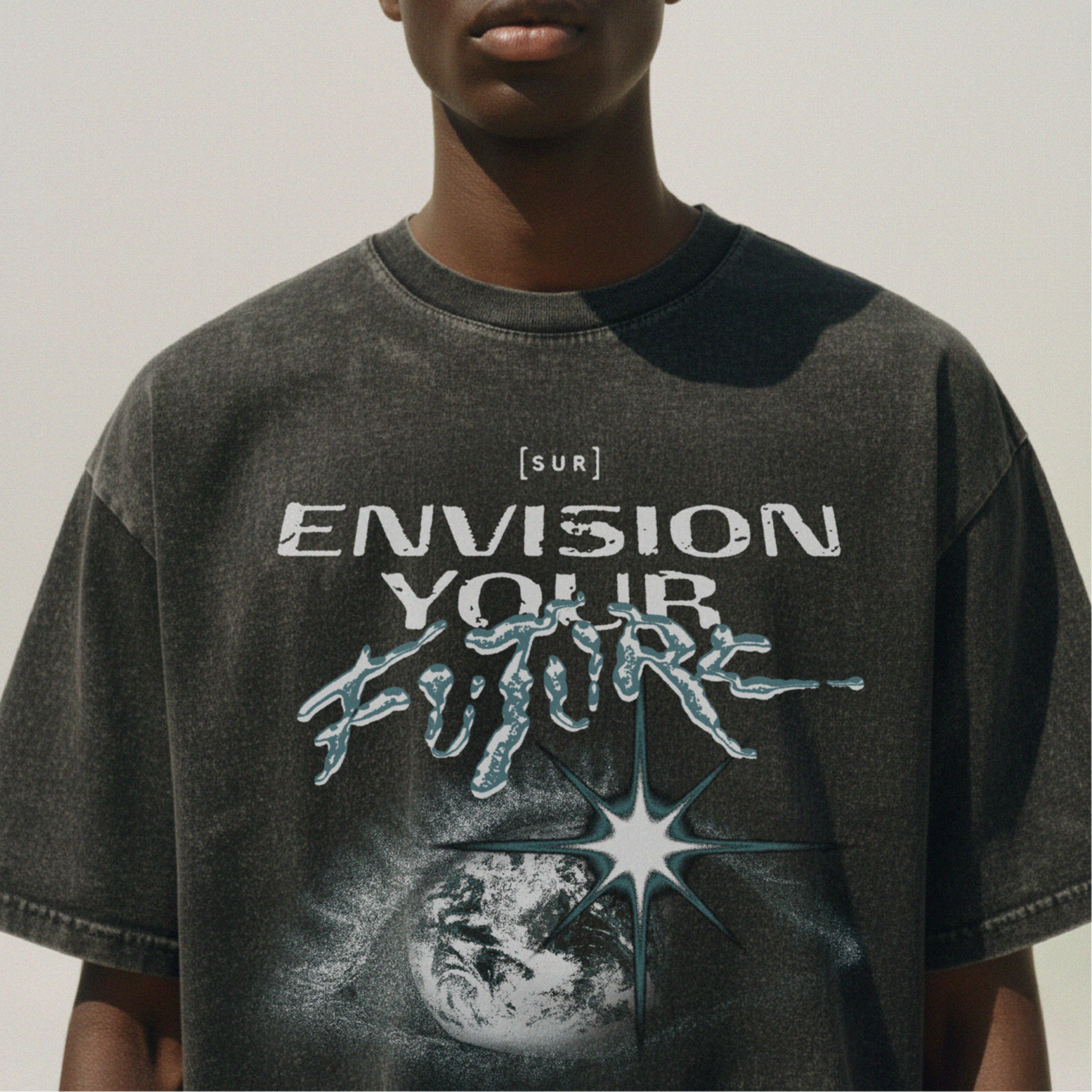 Envision Your Future Heavyweight Oversized Acid Wash Tee | SUR Project®