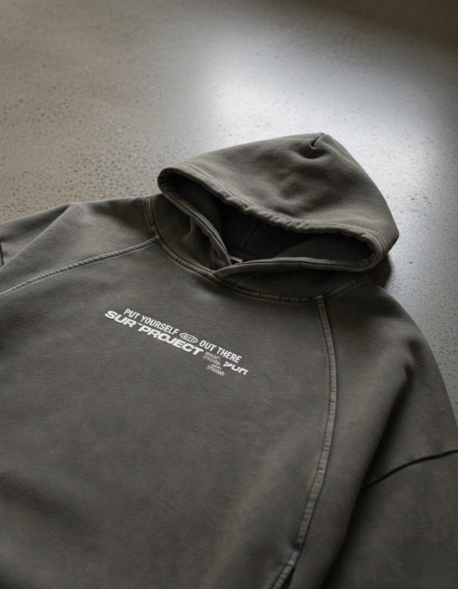 The Statement Vintage Dark Gray Washed Premium Hoodie | Sur Project®