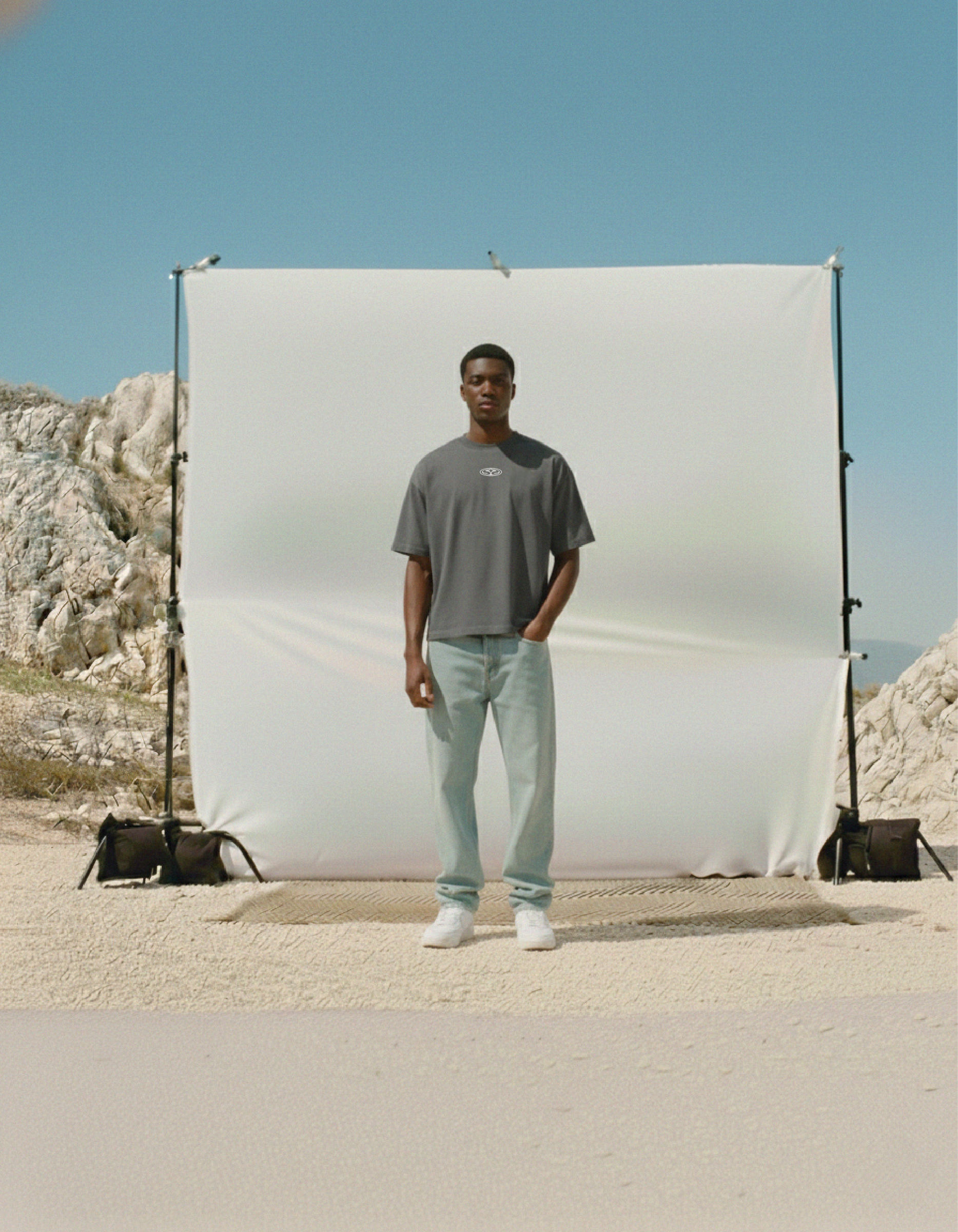 SUR Official Emblem Gray Vintage Boxy Tee | Sur Project®