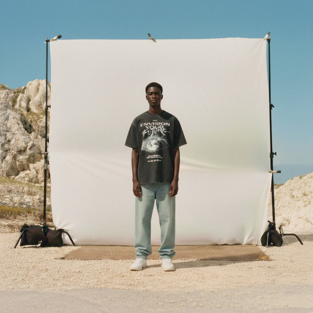 Envision Your Future Heavyweight Oversized Acid Wash Tee | SUR Project®