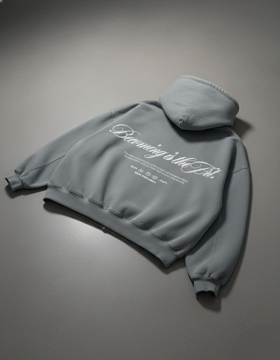 Becoming Is The Art Gray Washed Premium Hoodie | Sur Project®