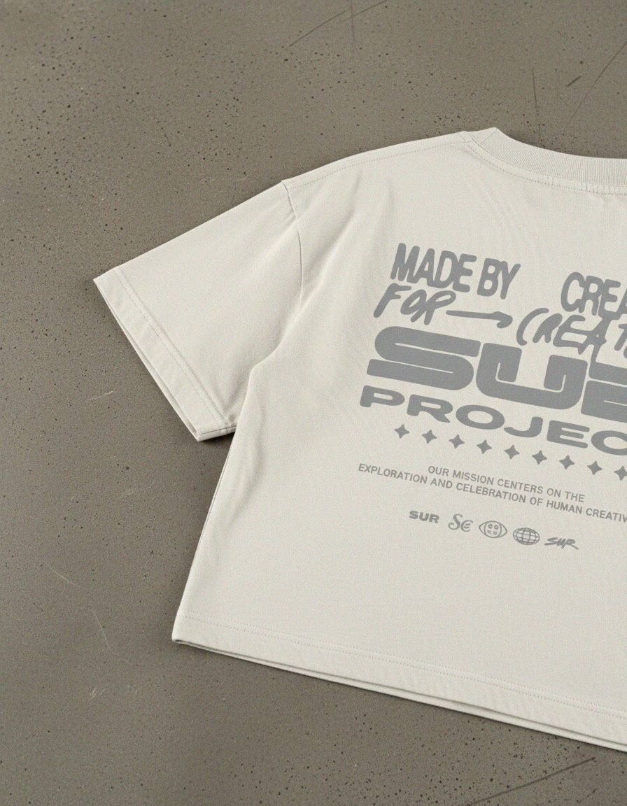 Made by Creators Beige Boxy Tee | Sur Project®