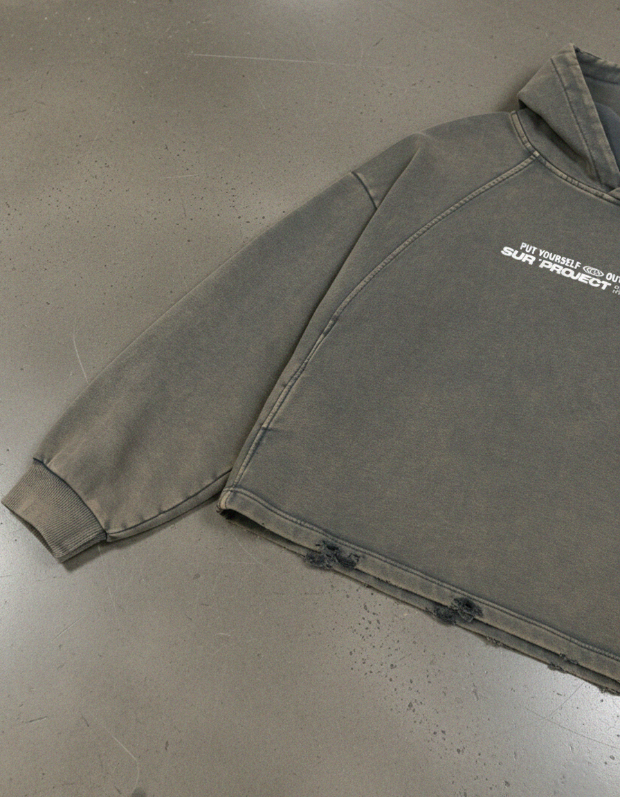 The Statement Vintage Dark Gray Washed Premium Hoodie | Sur Project®