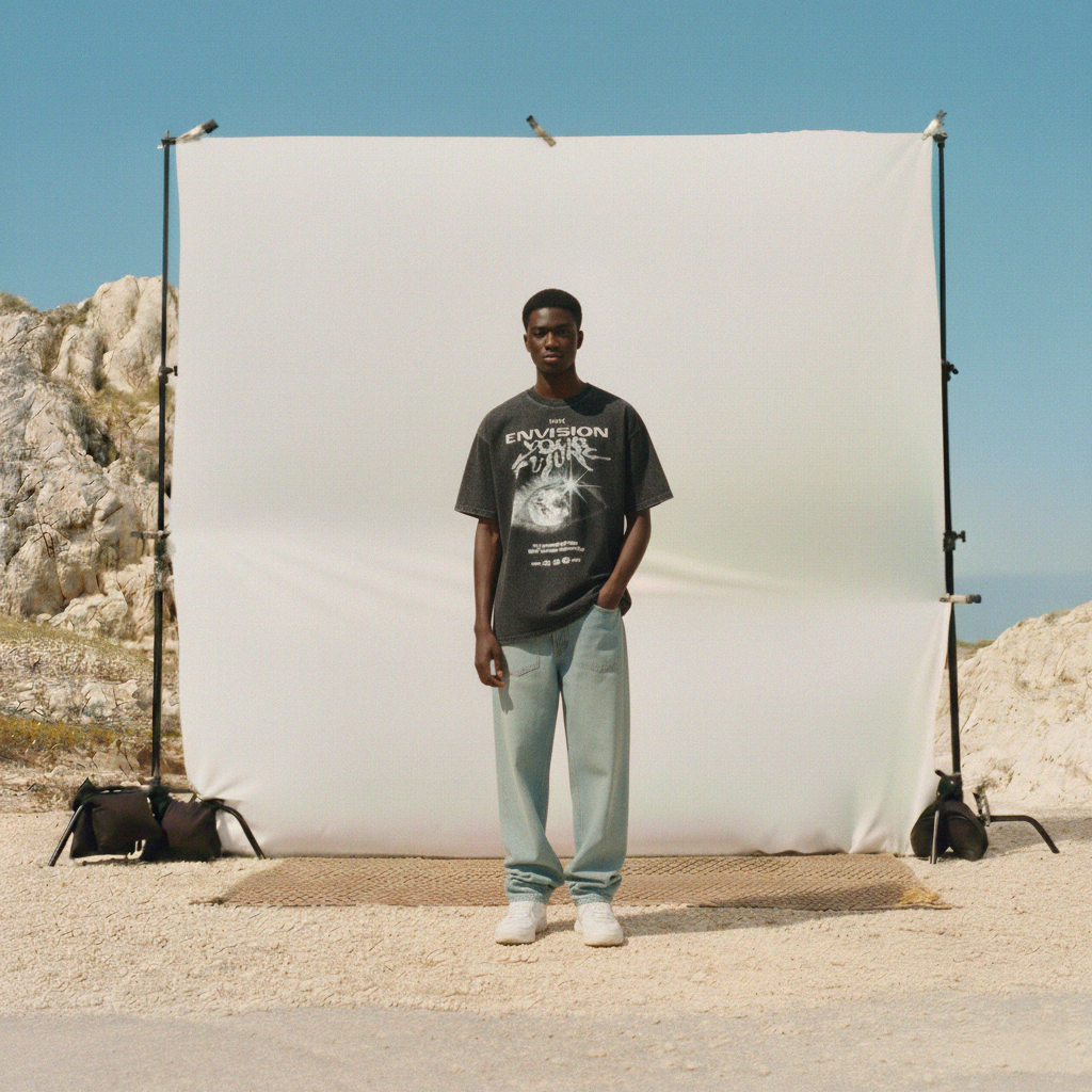 Envision Your Future Heavyweight Oversized Acid Wash Tee | SUR Project®